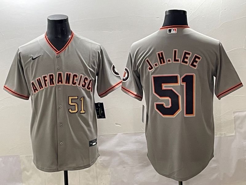 Men 2025 San Francisco Giants 51 J.H.Lee Grey Game Nike MLB Jersey style 16